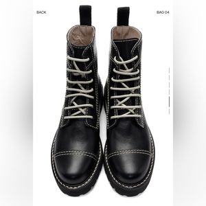 Alexa Chung lace up black military boots
